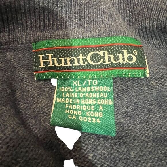 Hunt club 100% lambswool light blue 1/4 button sweater - Picture 3 of 8